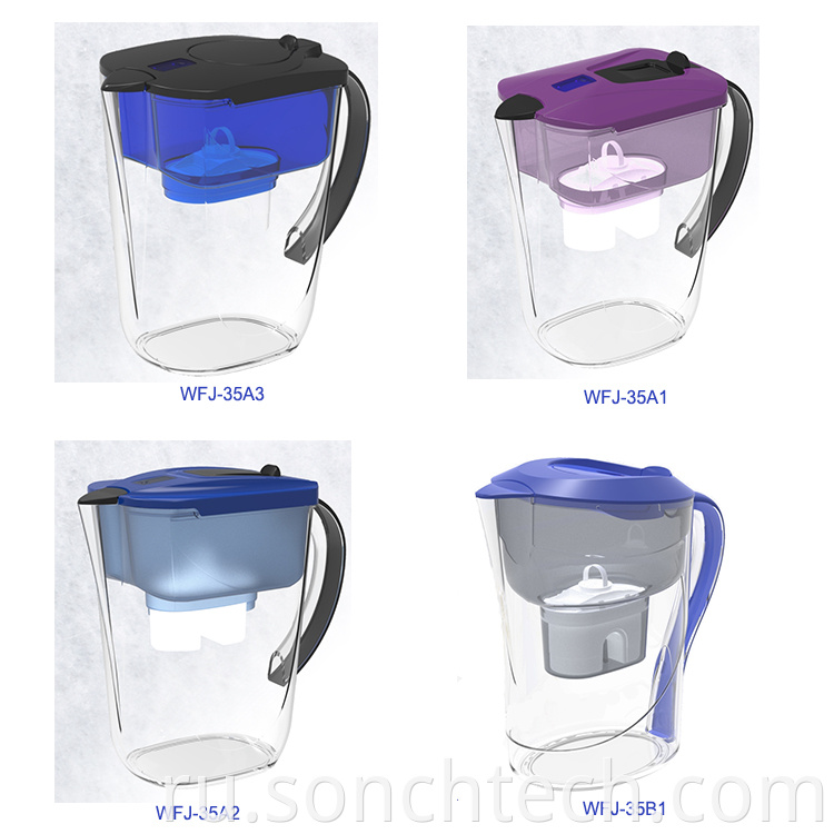 Заводской новый дизайн кувшин фильтра очистителя воды BPA Free Pitcher с фильтрами